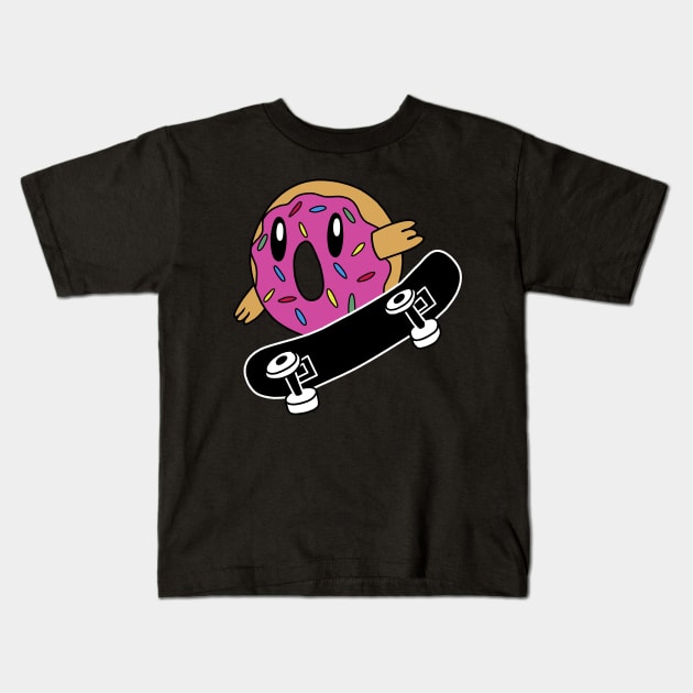 Donut Skater Kids T-Shirt by pako-valor